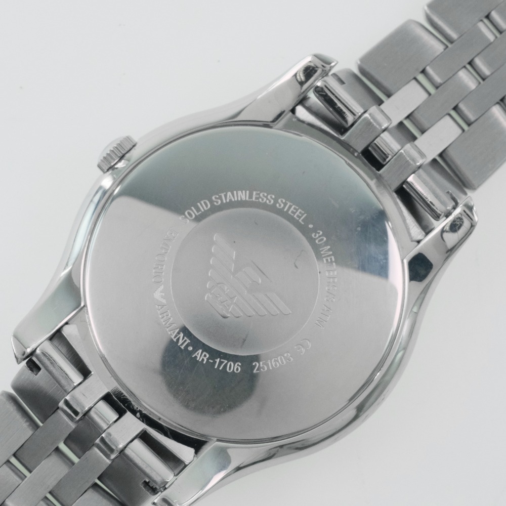 ARMANI エンポリオ・アルマーニ AR-1706 腕時計 SS クオーツ メンズ黒