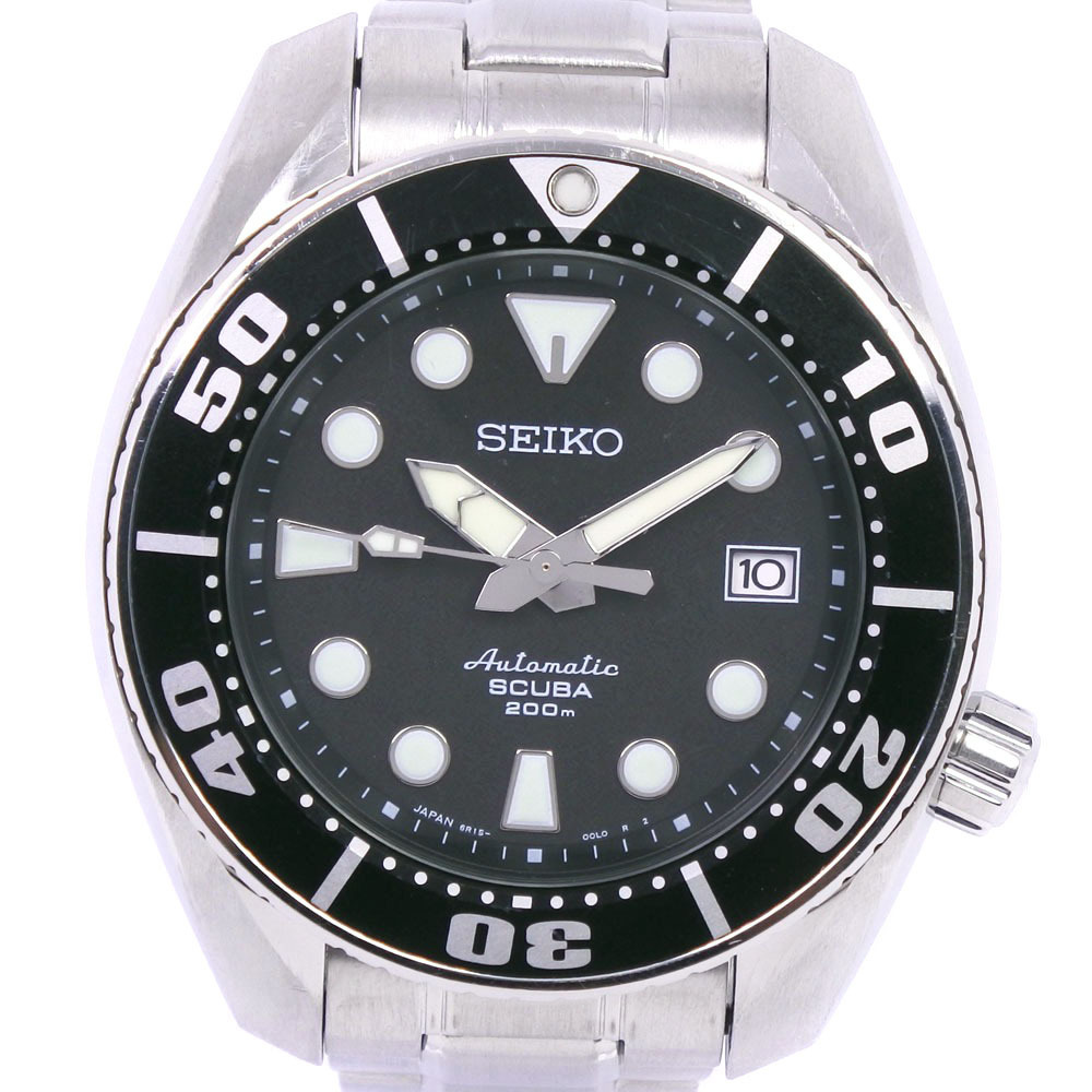 SEIKO セイコー スキューバ200M 6R15-00G0 SBDC033 腕時計 SS 自動巻き メンズ黒 文字盤【53030312】 