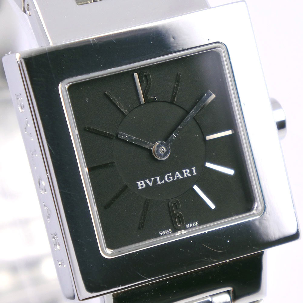 BVLGARI BVLGARY k Ad la-doSQ22SS наручные часы SS серебряный кварц женский чёрный циферблат [55310212] б/у 