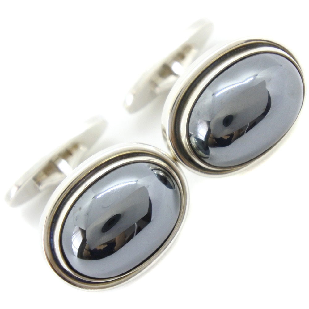 Georg Jensen ジョージジェンセン カフス シルバー925 × ヘマタイト メンズ【57180205】中古_画像1