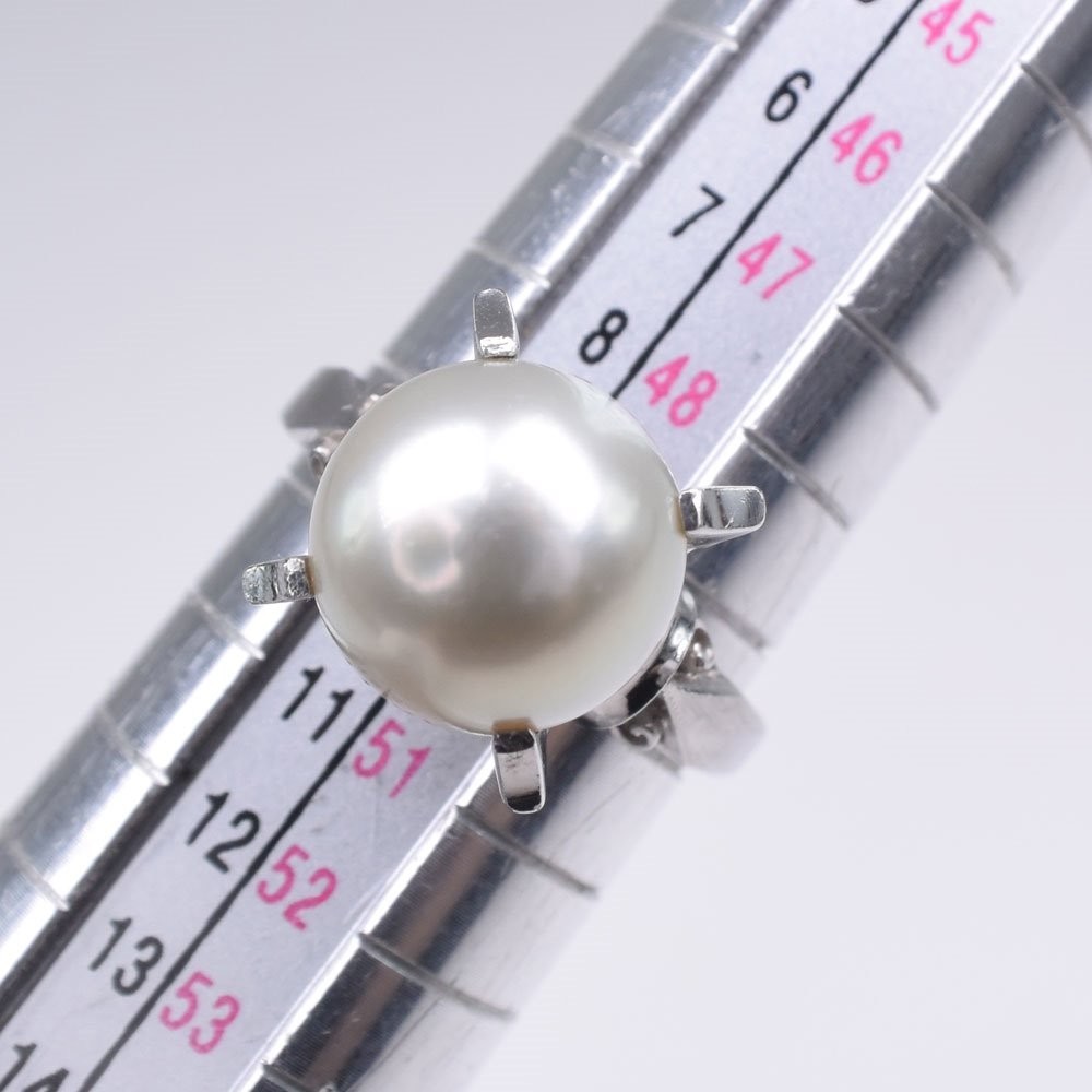 真珠 リング・指輪 9.5 ｍｍ パール × Pt900プラチナ 9.5号 レディース【12103103】中古_画像5