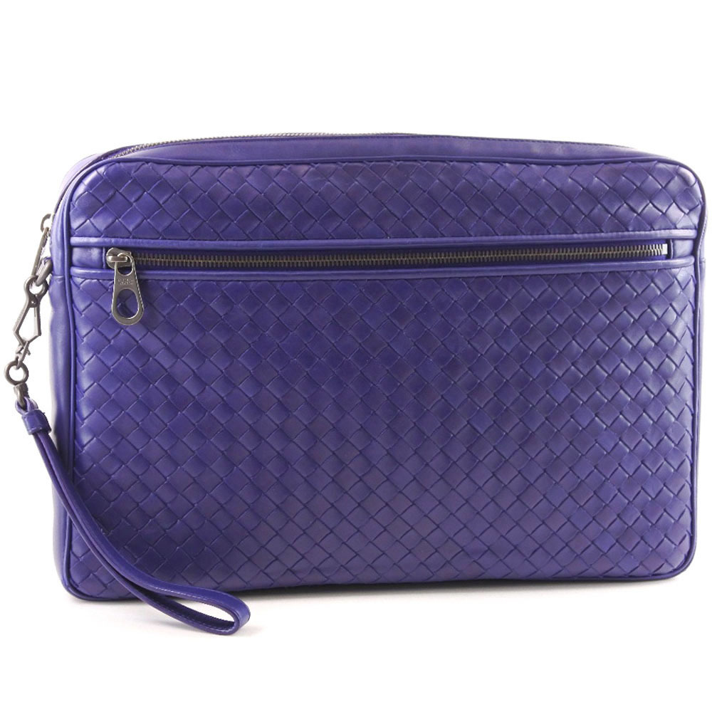 BOTTEGAVENETA ボッテガヴェネタ セカンドバッグ クラッチバッグ ラムスキン 青 ユニセックス【51140243】中古