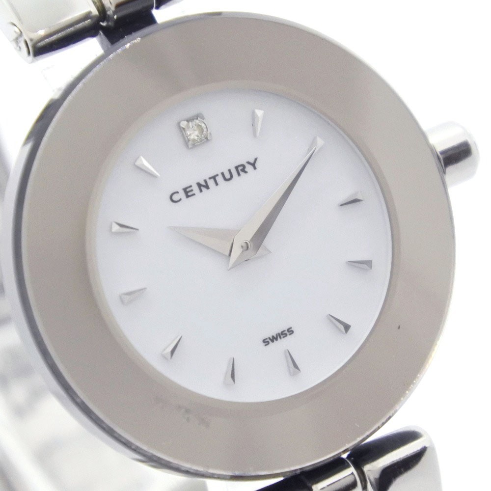 CENTURY センチュリー タイムジェム 1Pダイヤ 腕時計 SS クオーツ