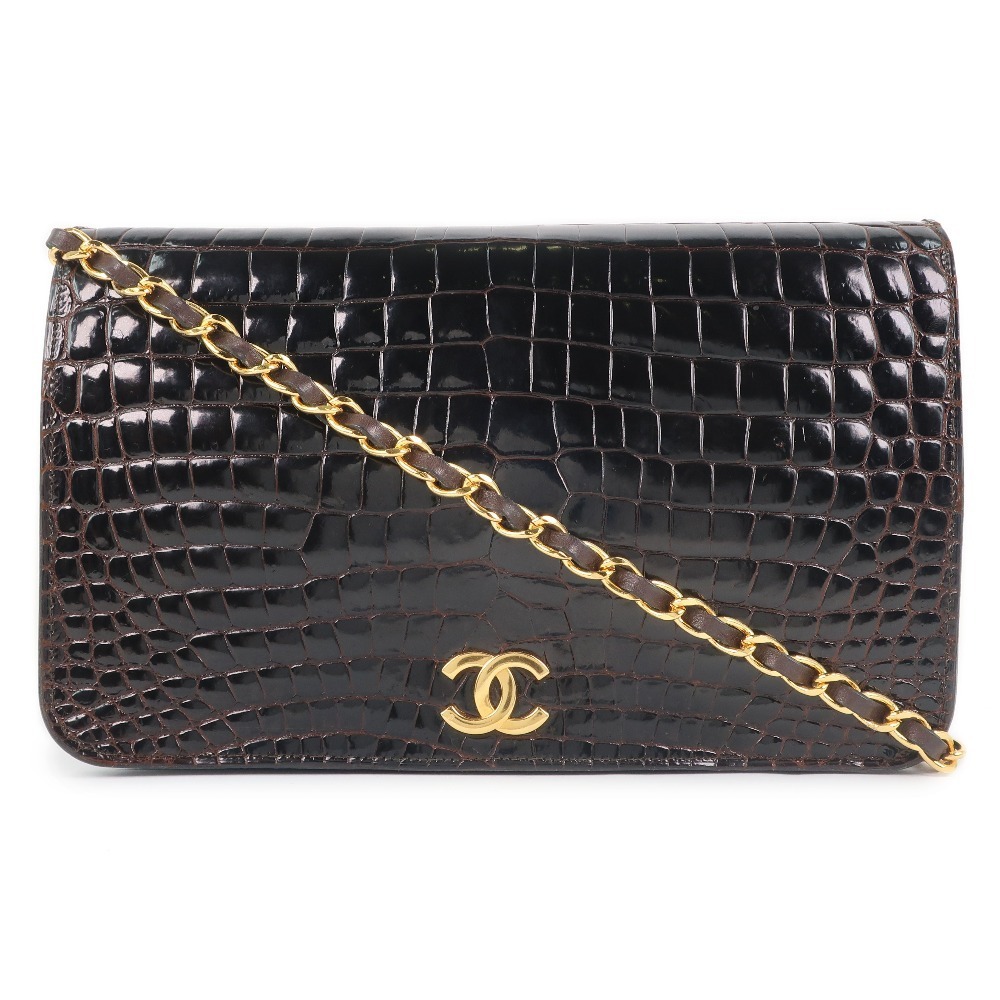 CHANEL シャネル チェーンショルダー ヴィンテージ ショルダーバッグ 濃茶 レディース【14270307】中古