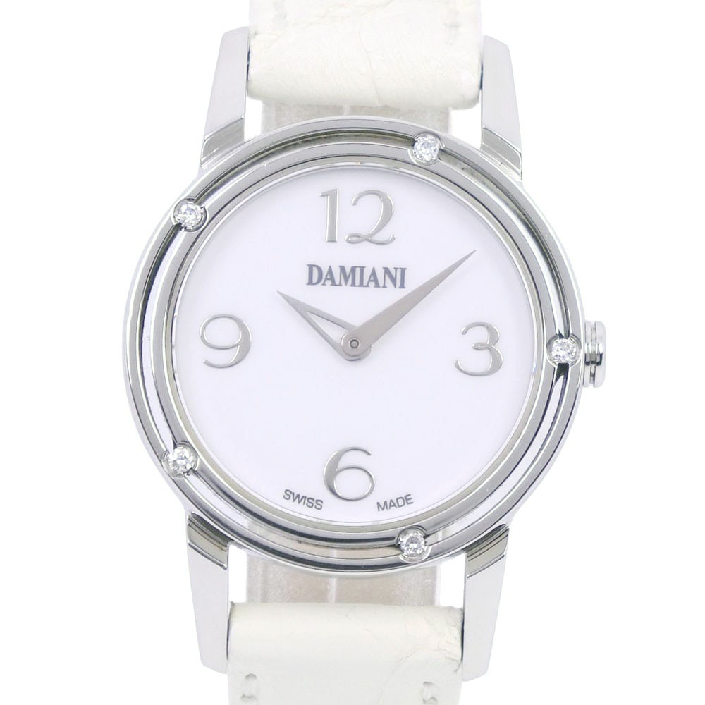 Damiani ダミアーニ D-SIDE 5Pダイヤ 腕時計 SS×ダイヤモンド クオーツ レディース 白文字盤【59190213】中古
