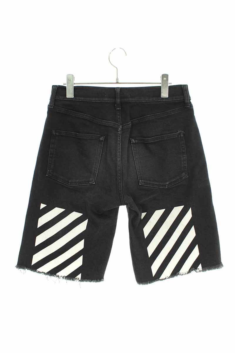 オフホワイト OFF-WHITE サイズ:29インチ デニムハーフパンツ グレー