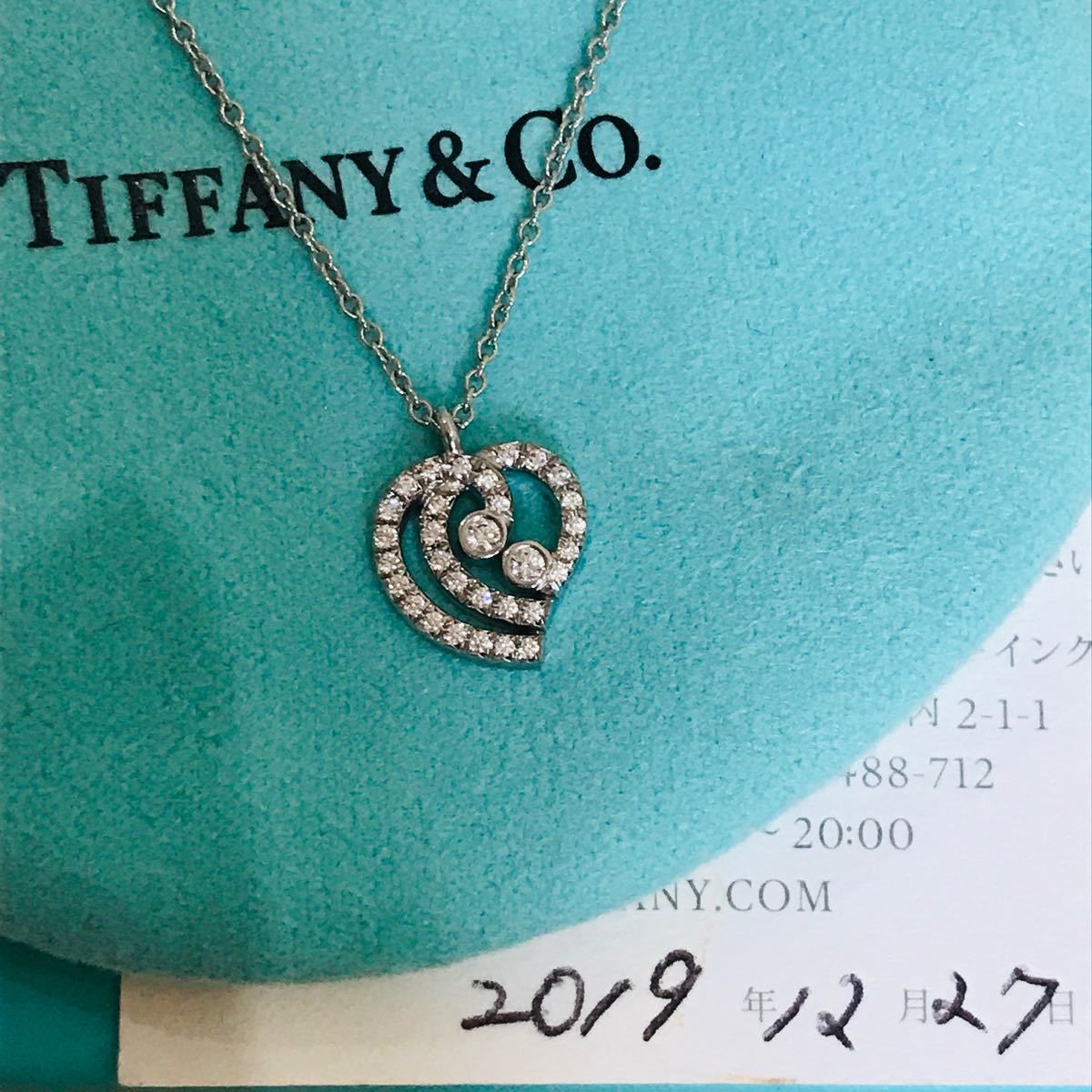 人気定番の 【新品磨き済】Tiffany&Co.　ダイヤモンド２P付き　ネックレス　極美品 ネックレス