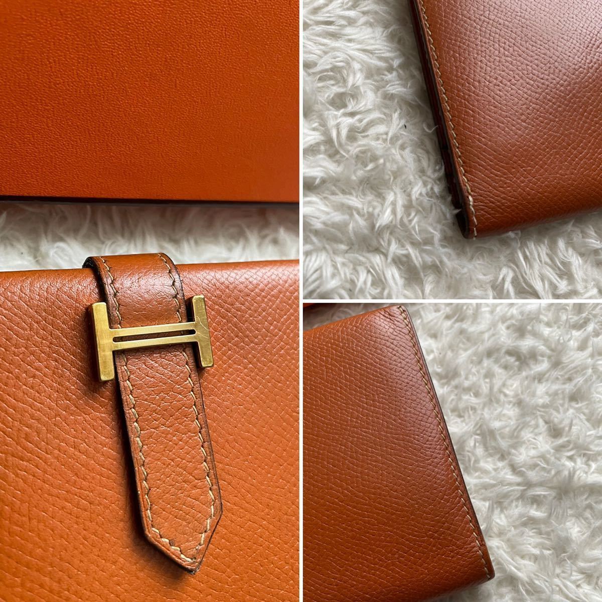 安い格安】 Hermes - 極上美品 HERMES エルメス 3つ折り べアン 長財布
