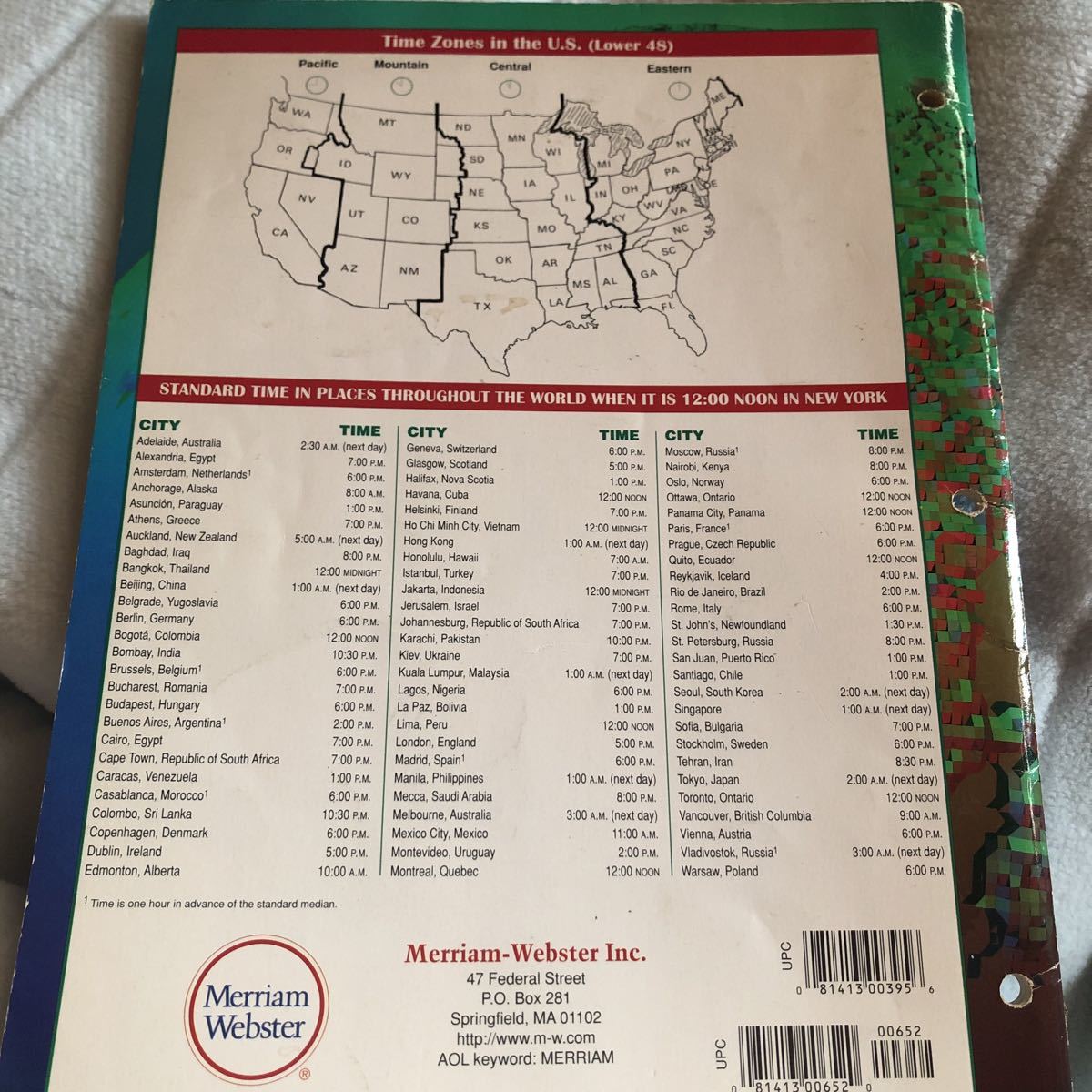 【送料無料】英語版地図帳Merriam Webster notebook Atlas アメリカ中心の地図帳 1997