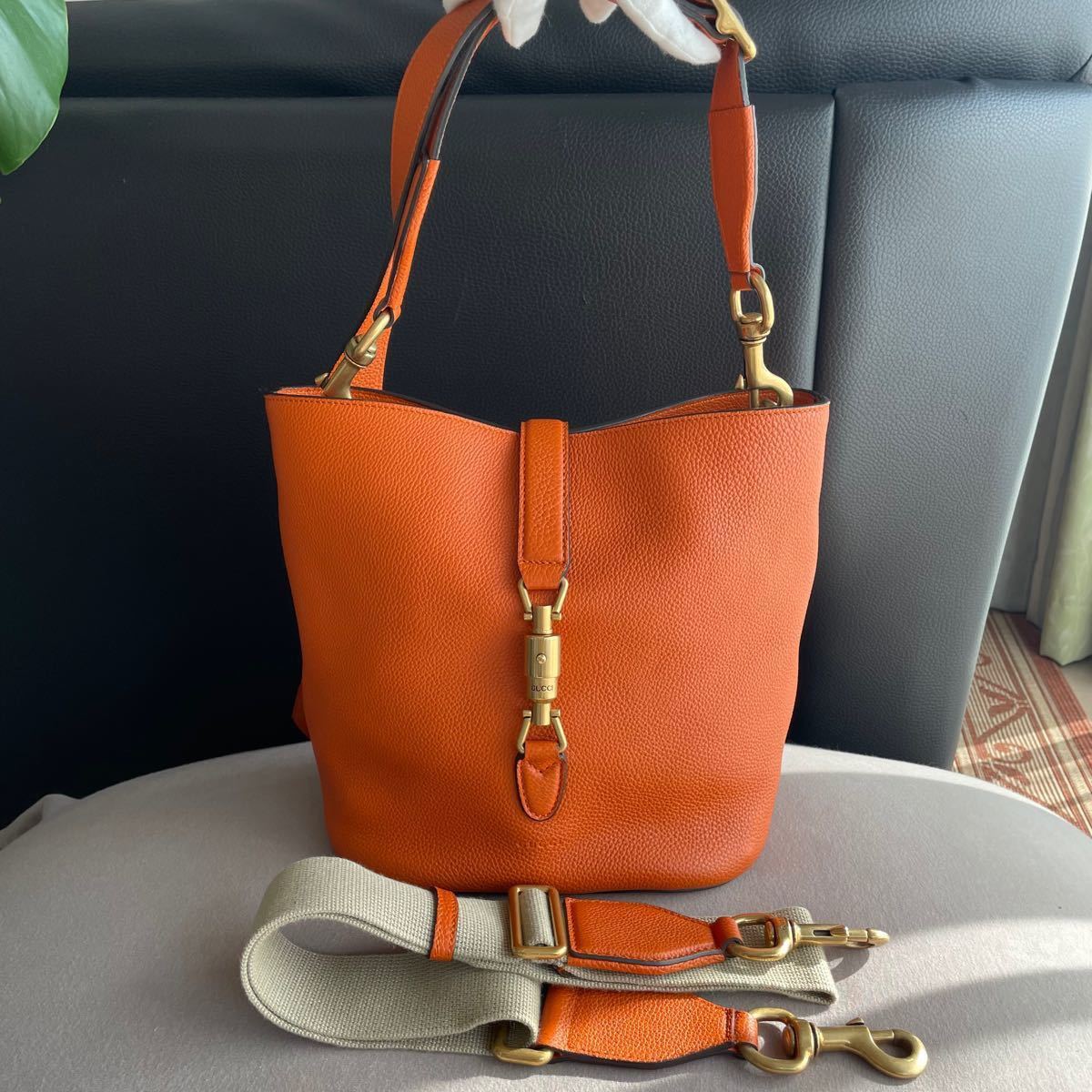 安いそれに目立つ GUCCI グッチ 茶色 トート ショルダーバッグ 2way