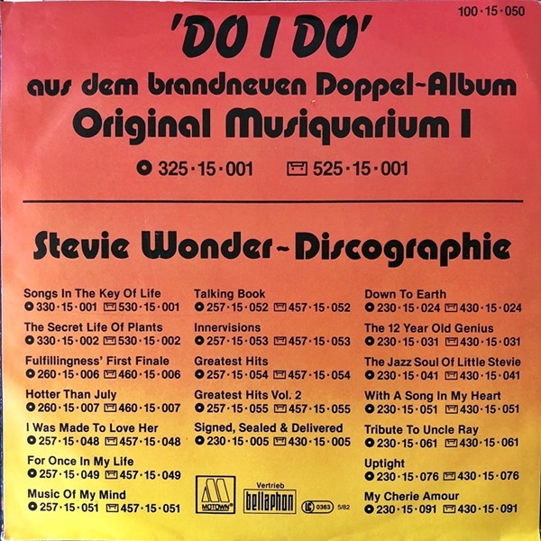 【Disco & Soul 7inch】Stevie Wonder / Do I Do_画像2