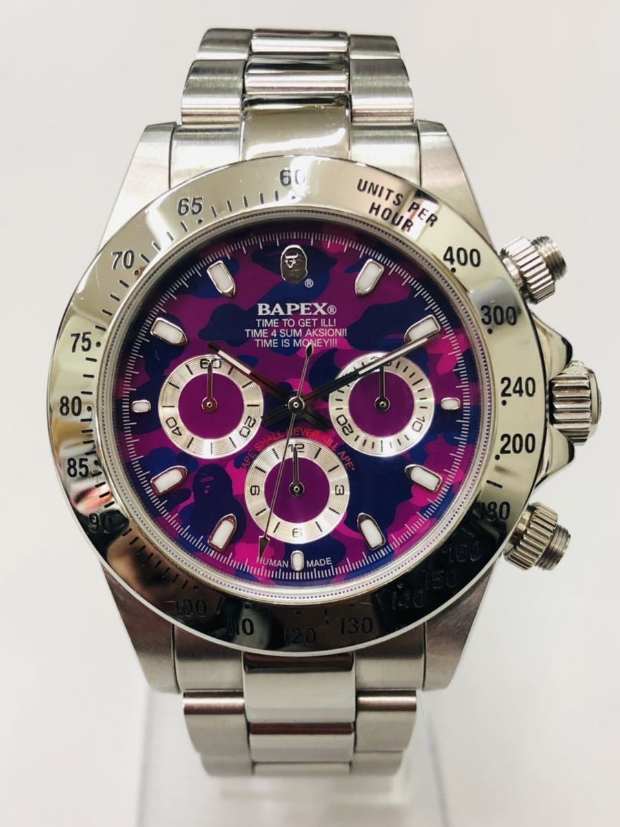 希少】BAPEX デイトナ 自動巻 A BATHING APE ア ベイシング エイプ