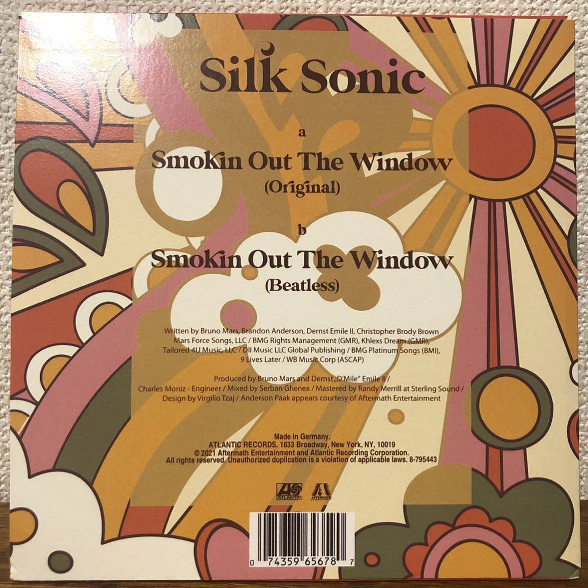 silk sonic smokin out the window 7インチ ブルーノマーズ