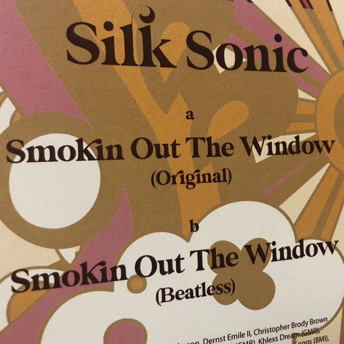 silk sonic smokin out the window 7インチ ブルーノマーズ