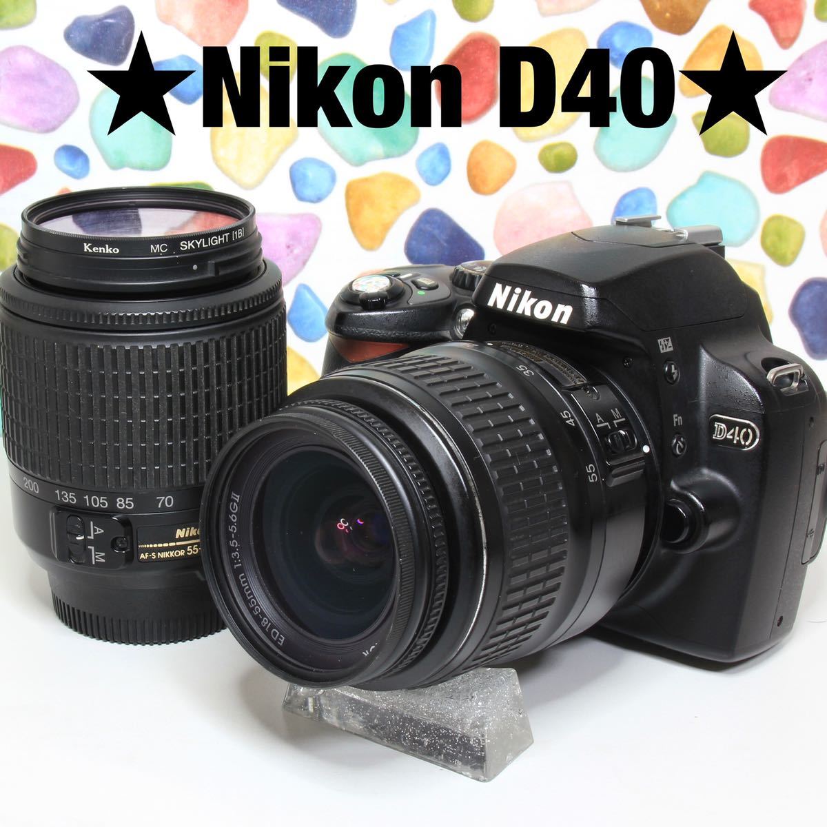 特価超激安 ❤️Nikon D40 ☆ダブルレンズ ☆Wi-Fi ☆美品 HRZUk