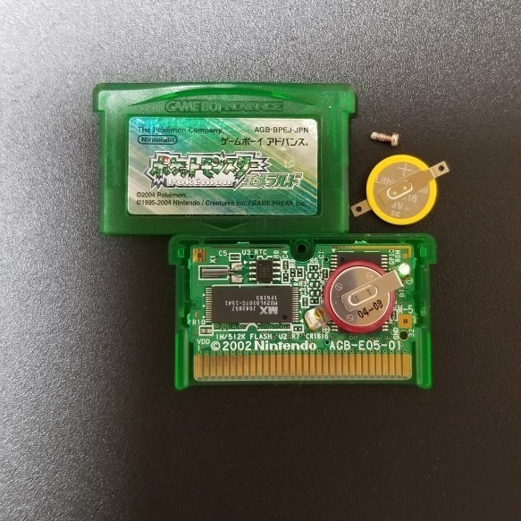GBA ゲームボーイアドバンス ポケットモンスター エメラルド 電池交換