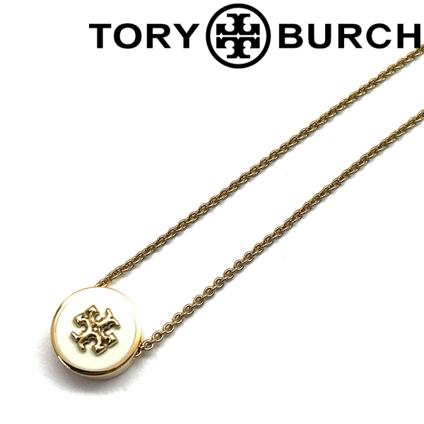 TORY BURCH トリ―バーチ ネックレス ブランド キラ エナメル ペンダント ゴールド×アイボリー 90549-700_画像1