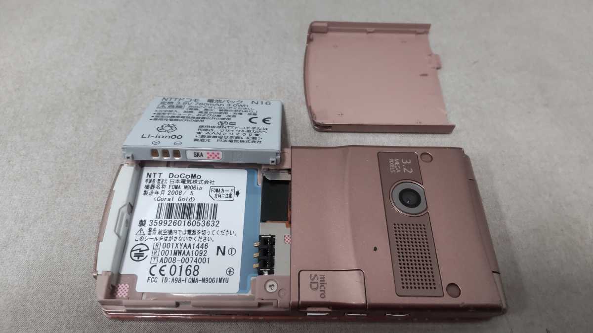 docomo FOMA N906iμ #DG3614 NEC Япония электрический galake- мобильный телефон простой подтверждение рабочего состояния & простой чистка & первый период .OK суждение 0 бесплатная доставка 