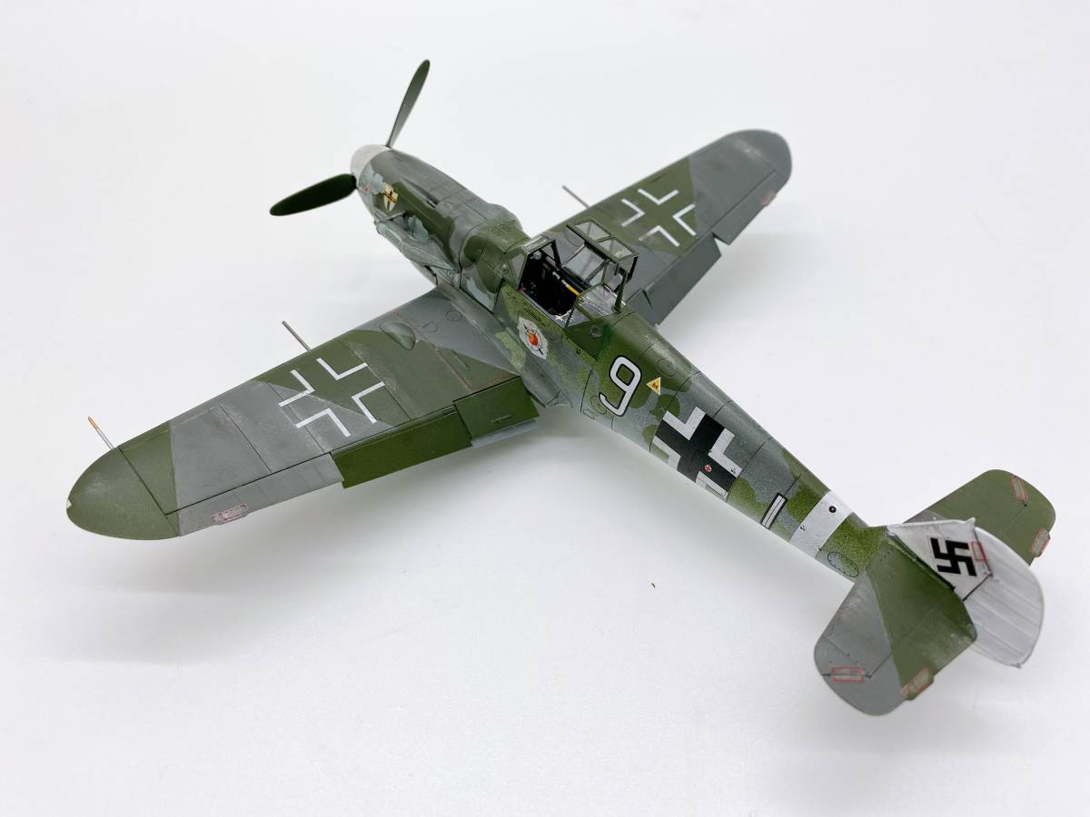 1/48　ドイツ空軍　メッサーシュミット　Bf109　プラモデル組み立て・塗装完成品(送料無料)_画像1