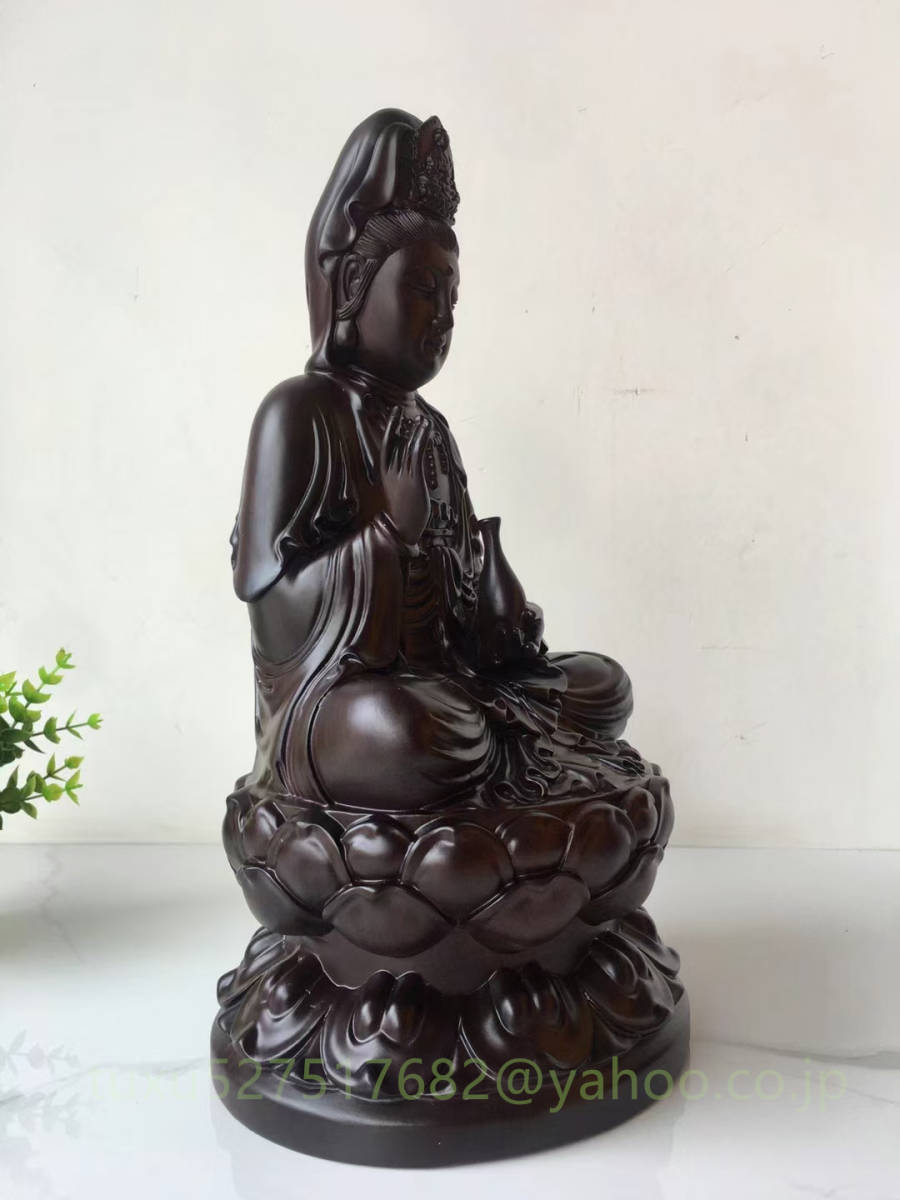 極上品 仏教美術 木彫 美術品 観音菩薩像 仏像 置物 精密彫刻 大型高 