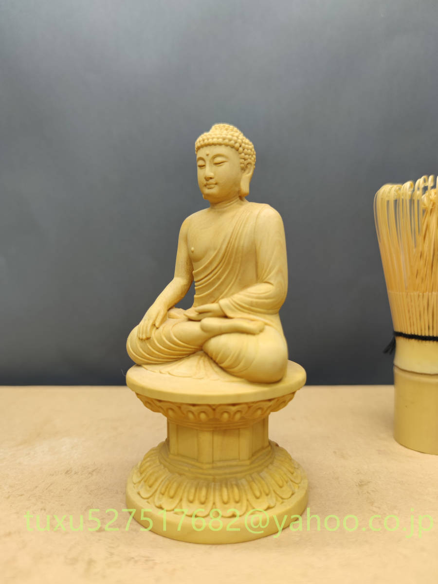 木彫り 仏像 釈迦如来 置物 仏教美術_画像3
