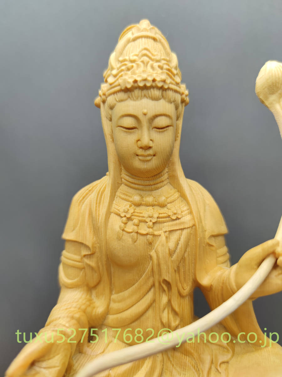 メーカー公式ショップ】 文殊菩薩 仏師で仕上げ品 木彫仏教 仏教工芸品 