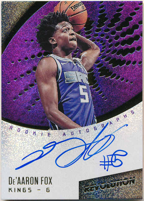 De'Aaron Fox NBA 2017-18 Panini Revolution RC Rookie Signature