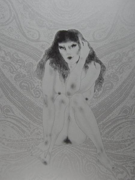 加山又造、うずくまる裸婦'81‐B、希少画集画、新品額装付