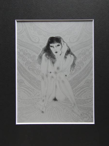 加山又造、うずくまる裸婦'81‐B、希少画集画、新品額装付_画像3