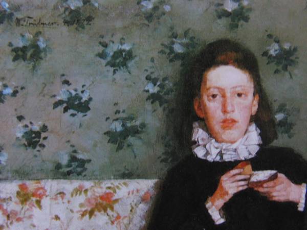 ヴィルヘルム・トリューブナー、ソファに座る少女、19世紀外国巨匠作家、新品高級額装付、合わせ厚手マット付_画像2