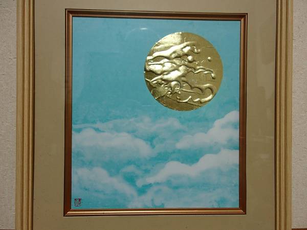 抽象画５１２番　 純金箔　　箔絵