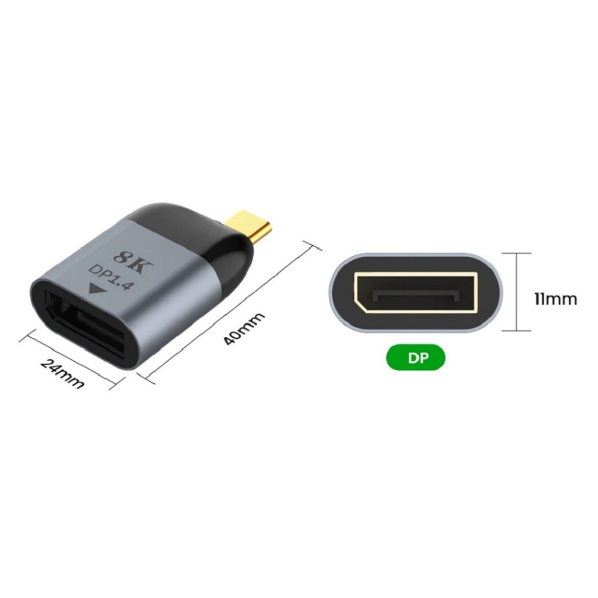 USB-C To DisplayPort【8K@60Hz対応】 変換アダプタ
