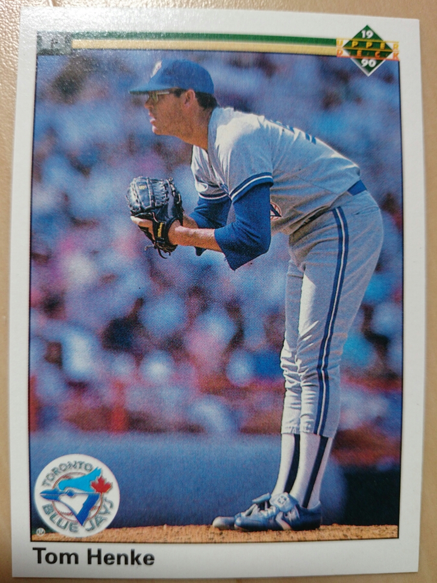 ★TOM HENKE UPPER DECK UD 1990 #282 MLB メジャーリーグ TORONTO BLUE JAYS トロント ブルージェイズ トム ヘンキー 剛腕_画像1