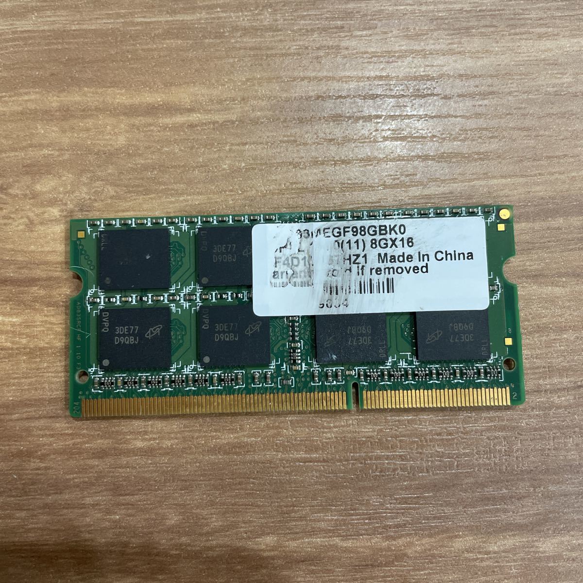 ノートPC ノートPC用メモリ　8GB CAS963MEGF98GBK0 DDR3L1600（11）8GB×16 MIF4D1D167HZ1