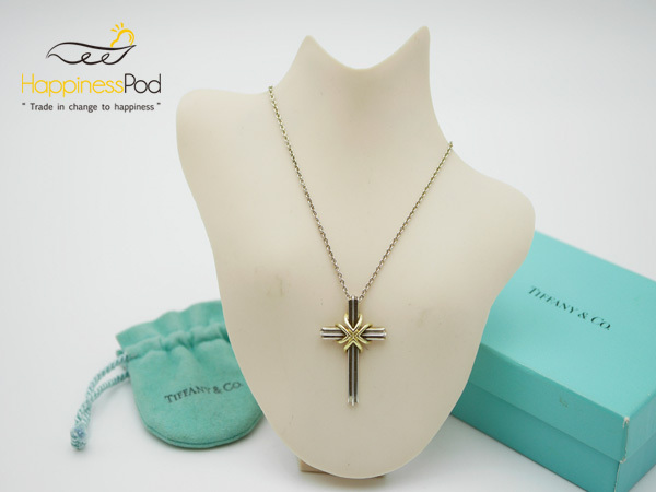 ティファニーTiffany & Co. クロスネックレス 925×750(K18) 約8.9g