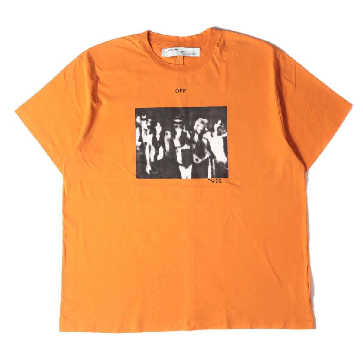 種類豊富な品揃え オレンジ 20SS TEE OVER S/S PAINTING SPRAY アローマークTシャツ スプレー Tシャツ オフホワイト OFF-WHITE L 半袖 トップス 文字、ロゴ