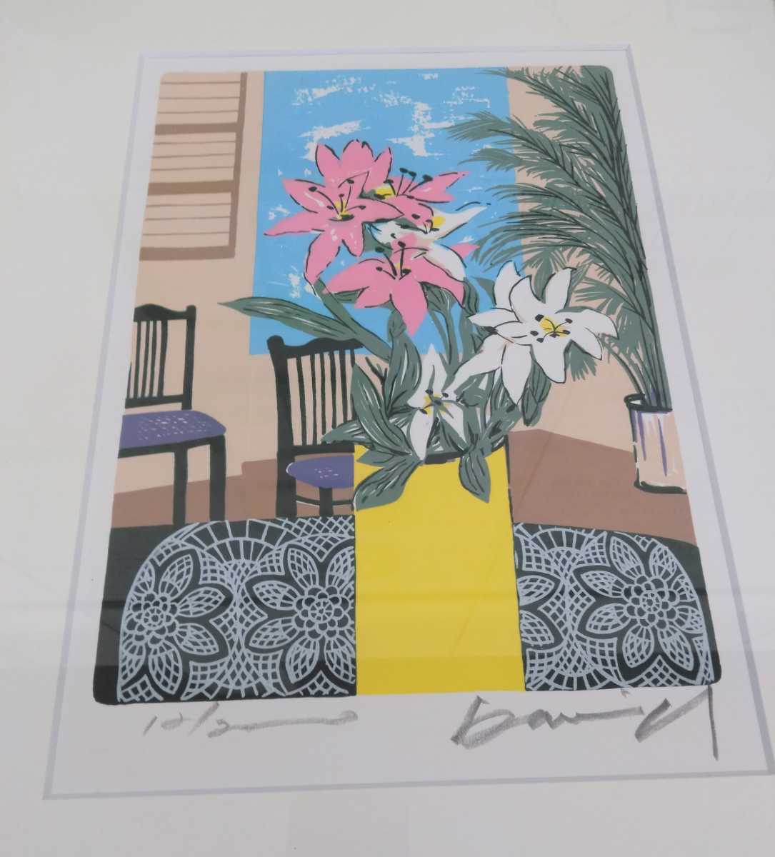  genuine work debit * Ed k Ist DAVID EDQUIST silk screen sunroom woodcut picture 