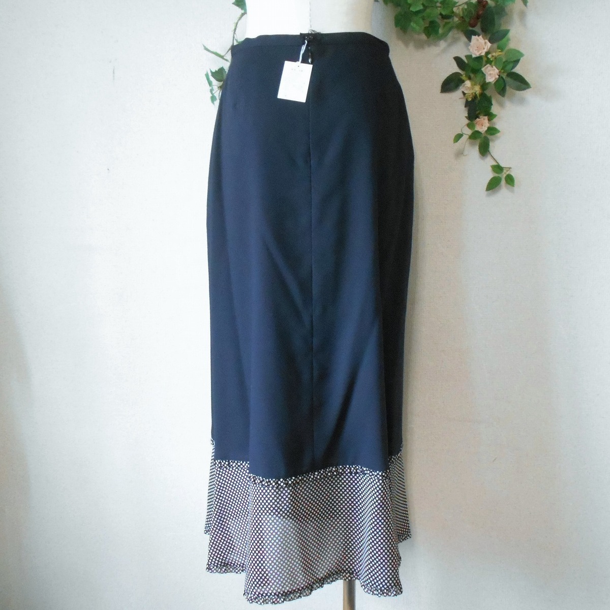 未使用 インゲボルグ INGEBORG 切替 の お洒落 な ロング丈スカート 日本製 M_画像7