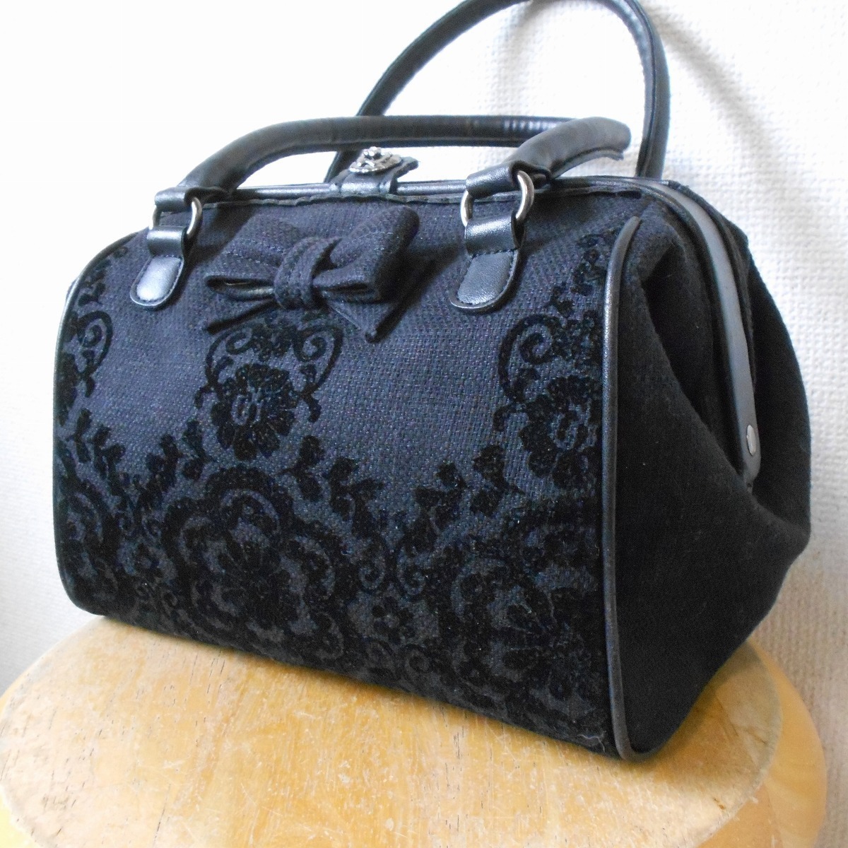  L'Est Rose LEST ROSE ribbon attaching on a grand scale open design. lady's for bag black 