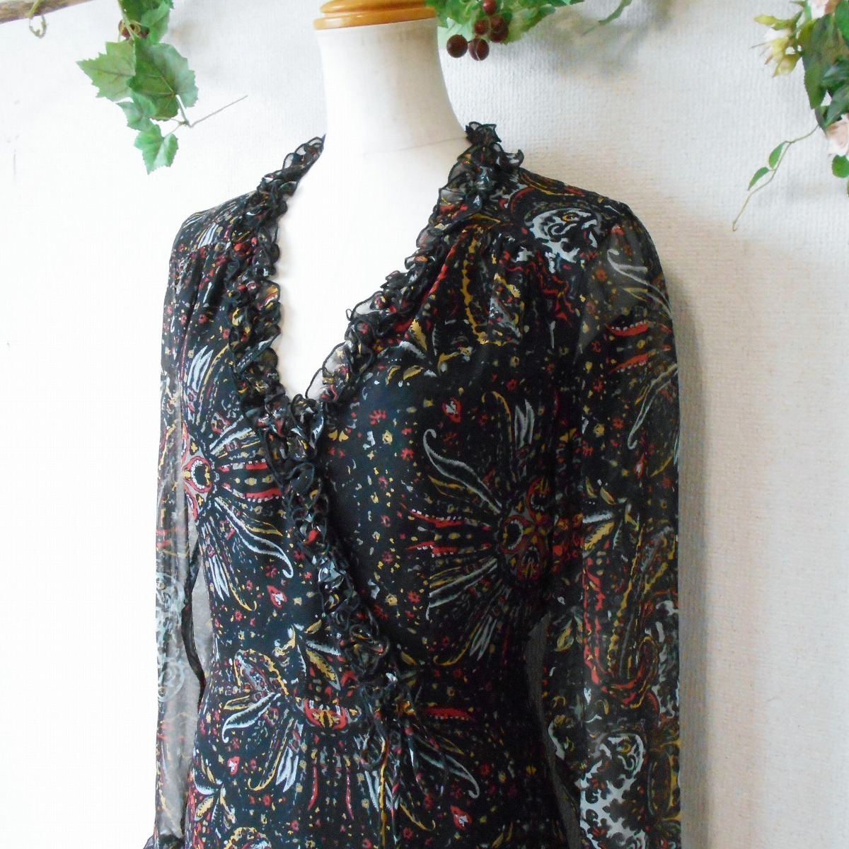  Anna Sui ANNA SUI шелк шелк 100% весна лето направление прозрачный. модный One-piece 4