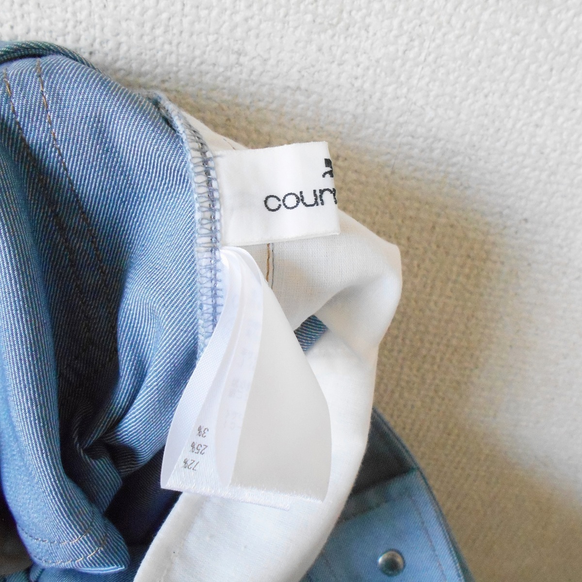 クレージュ courreges 春夏 向き レディース 用 ラインストーン & リボン の 可愛い ７分丈 クロップド パンツ 38_画像8