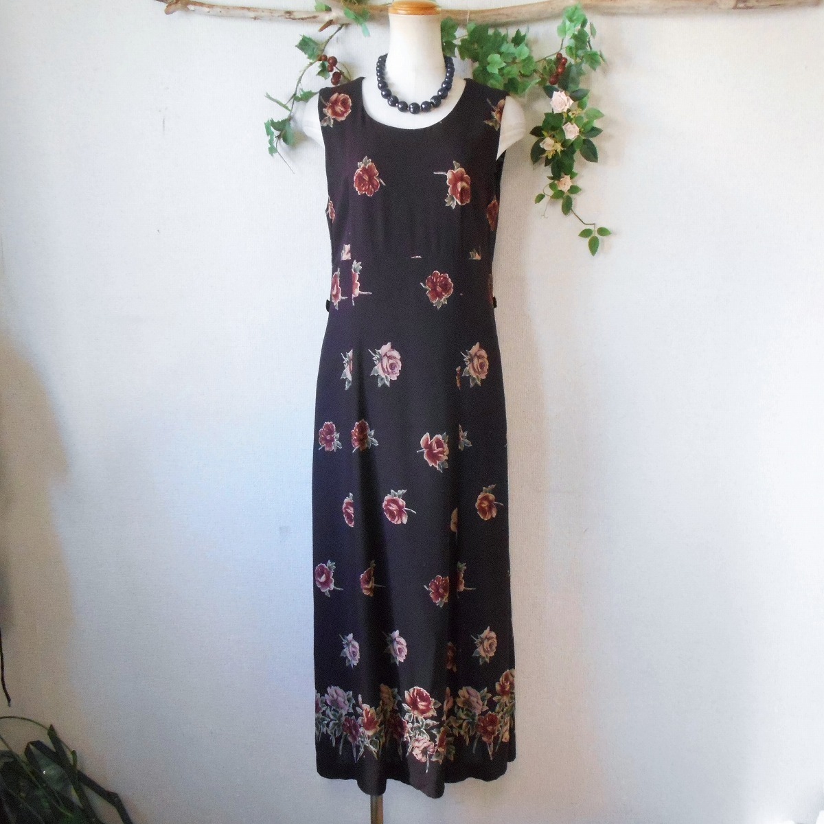  L'Est Rose LEST ROSE autumn winter direction rose pattern no sleeve long One-piece made in Japan 