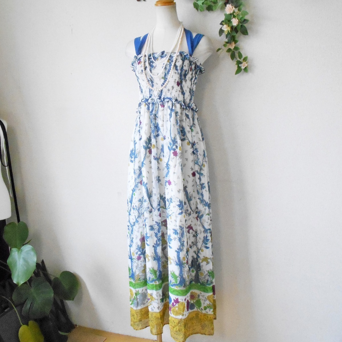 ロイスクレヨン Lois CRAYON ゴム シャーリング 使用 ドレス ワンピース 日本製 M_画像4