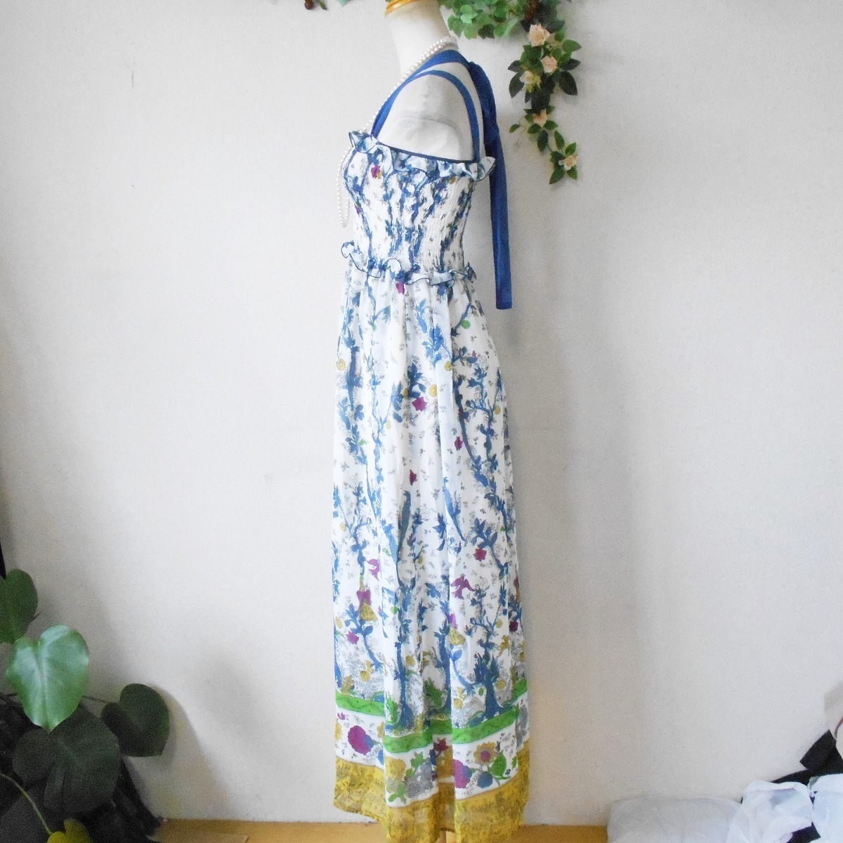 ロイスクレヨン Lois CRAYON ゴム シャーリング 使用 ドレス ワンピース 日本製 M_画像5