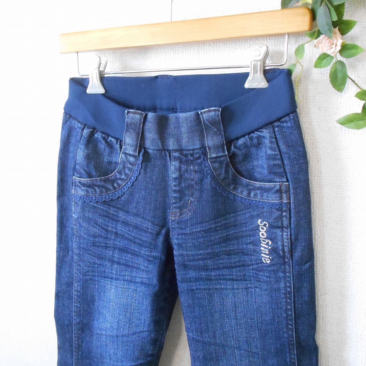 sbinieSoobinie rhinestone Logo & ribbon. pretty 7 minute height cropped pants Denim jeans 7