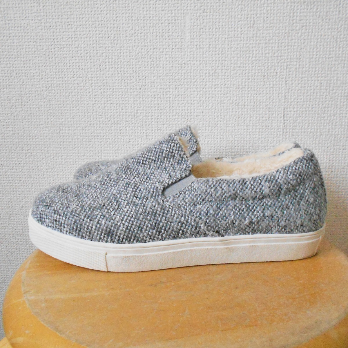  lady's for winter direction reverse side boa slip-on shoes shoes 23cm