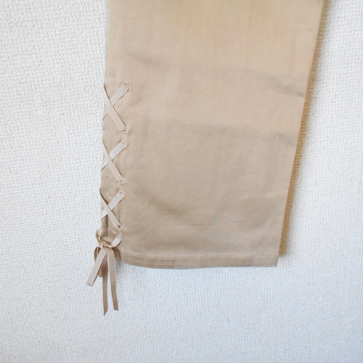インゲボルグ INGEBORG 絹 シルク 混 レースアップ リボン の 可愛い レディース 用 パンツ M_画像6