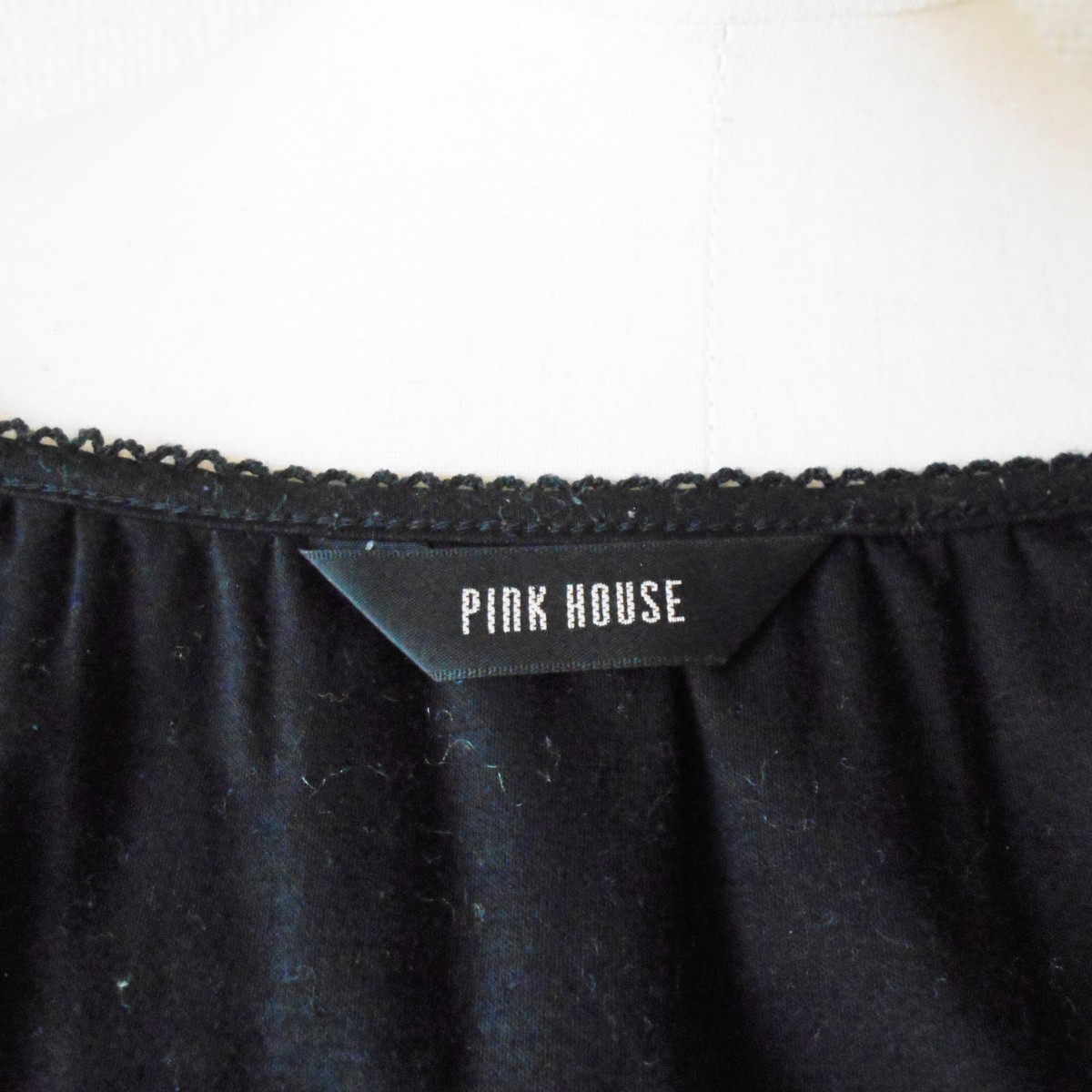 2018 год Pink House PINKHOUSE. рукав точка ввод chu-ru переключатель трикотаж с коротким рукавом чёрный сделано в Японии M