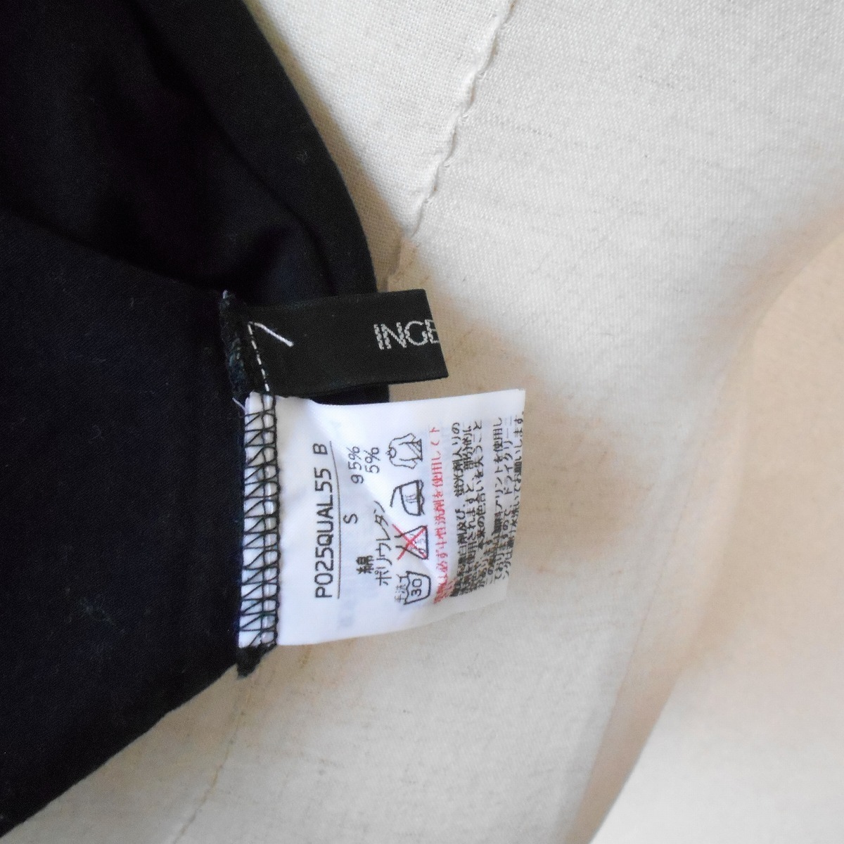 インゲボルグ INGEBORG ラインストーン 付き リボン プリント 半袖 カットソー Tシャツ 日本製 S_画像8