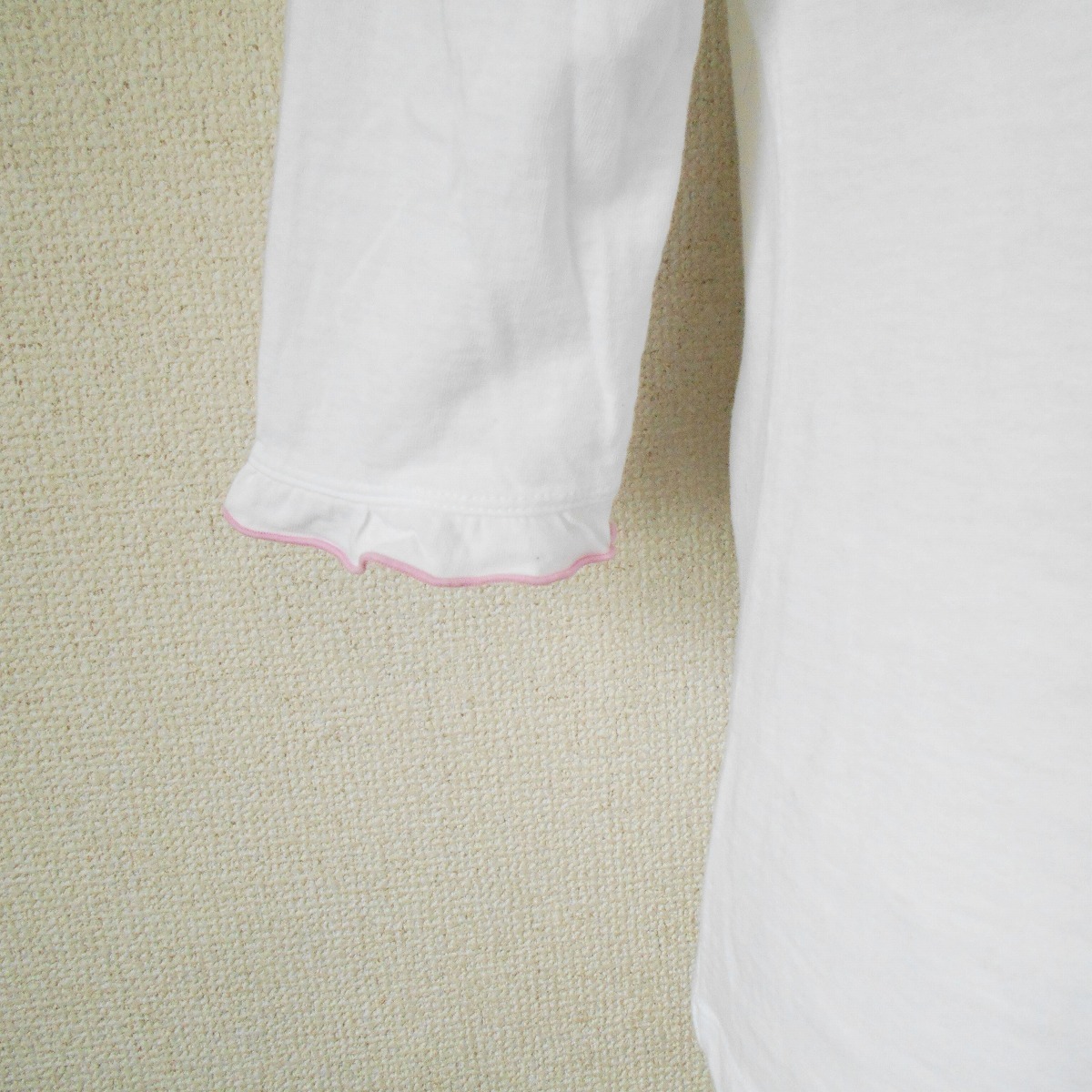 レストローズ LEST ROSE はしご リボン & フリル の 可愛い 7分袖 カットソー 日本製 M_画像4